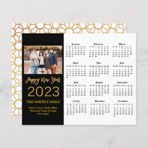 Carte Calendrier photo du budget 2023 Gold Script 