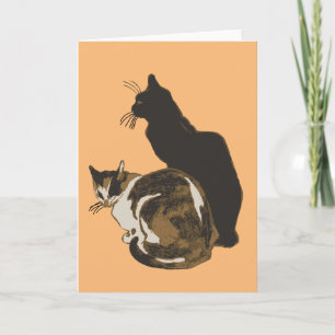 Carte Calico Chat Et Chat Noir Coupé