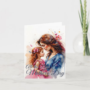 Carte Câlin de la fête des mères dans le style floral aq