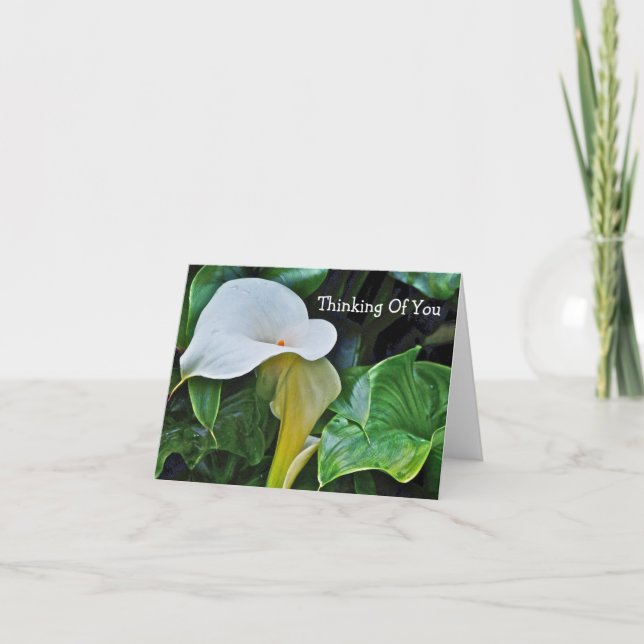 CARTE CALLA BLANCHE LILY, "PENSER À VOUS" (PERSONNALISAB (Devant)