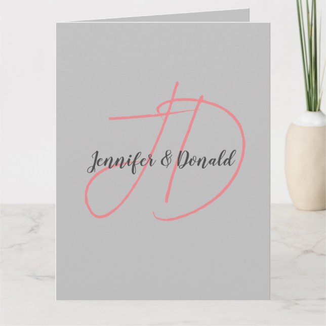 Carte Calligraphie classique tendance monogramme (Devant)