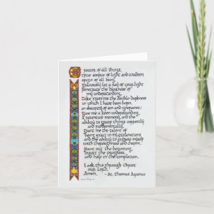 Carte Calligraphie de la prière de Thomas Aquinas