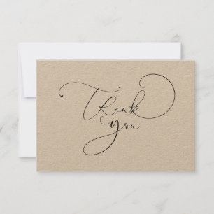 Carte Calligraphie de script élégant Cute Simple Merci
