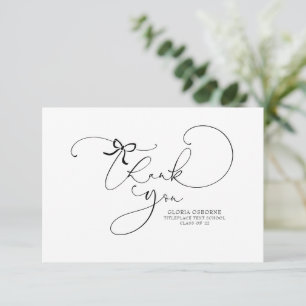 Carte Calligraphie de script mignon Petit Merci Bow