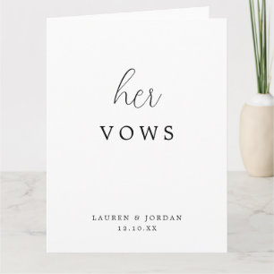 Carte Calligraphie de script minimal Ses Vows Mariages