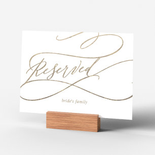 Carte Calligraphie d'or romantique Flourish Reservatio