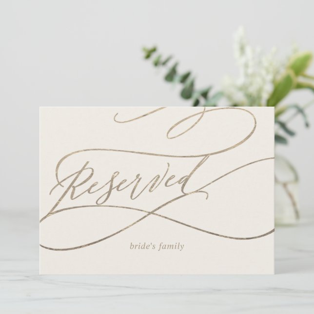 Carte Calligraphie d'or romantique | Symbole ivoirien ré (Debout devant)