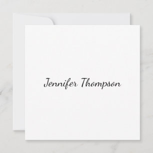 Carte Calligraphie Élégant Simple Nom Plain