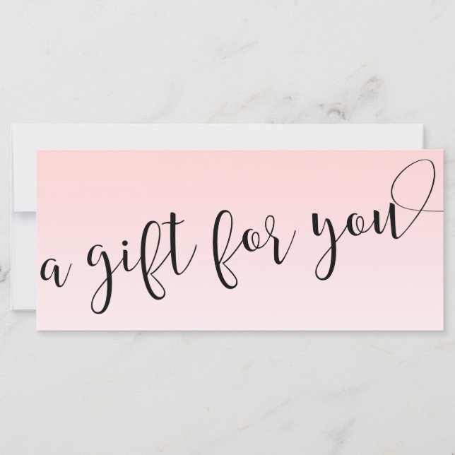 Carte Calligraphie manuscrite simple rose clair (Devant)
