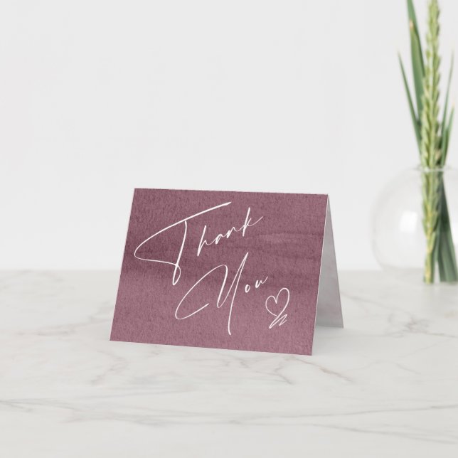 Carte Calligraphie Merci floral Mauve ID771 (Devant)