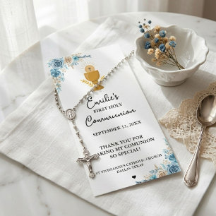Carte Calligraphie minimaliste Prière de première commun