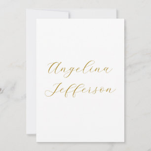 Carte Calligraphie Professionnel Élégant Couleur Or