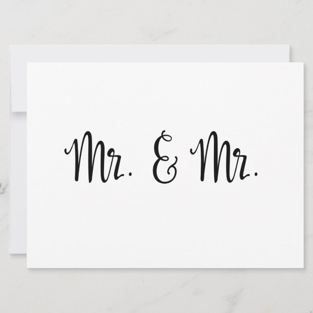 Carte Calligraphie simple | M. et M. le mariage signe (Devant)