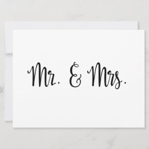 Carte Calligraphie simple   M. et Mme mariage signe