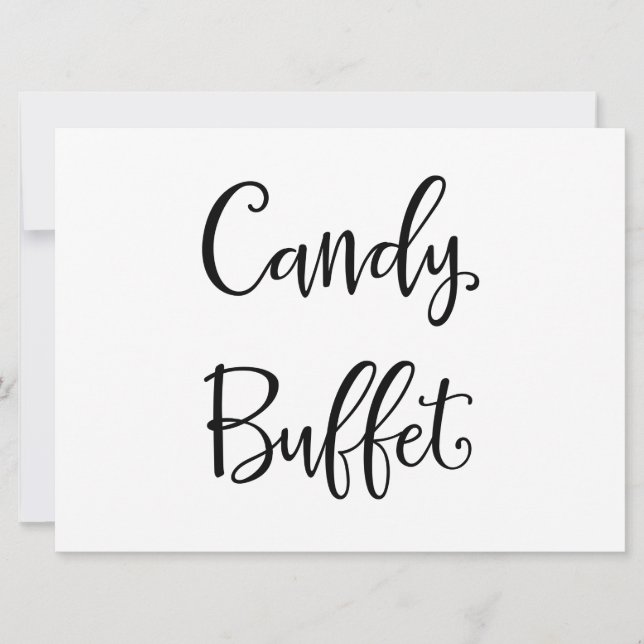Carte Calligraphie simple | Panneau de mariage "Candy Bu (Devant)