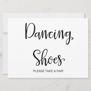 Carte Calligraphie simple Panneau de mariage "Chaussur