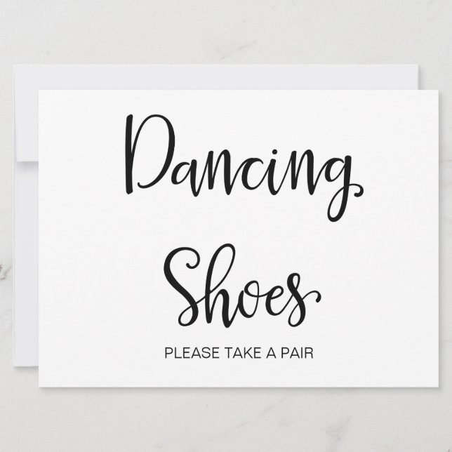 Carte Calligraphie simple | Panneau de mariage "Dancing  (Devant)