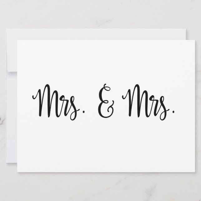 Carte Calligraphie simple | Panneau de mariage de M. et  (Devant)