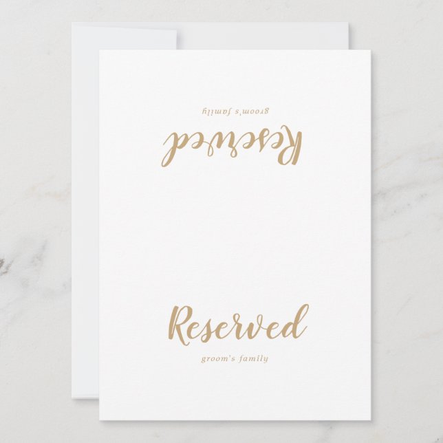 Carte Calligraphie simple|Signe réservé Mariage or (Devant)