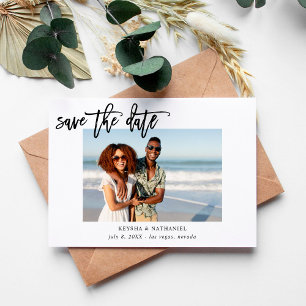 Carte Calligraphy Uno Photo Save the Date