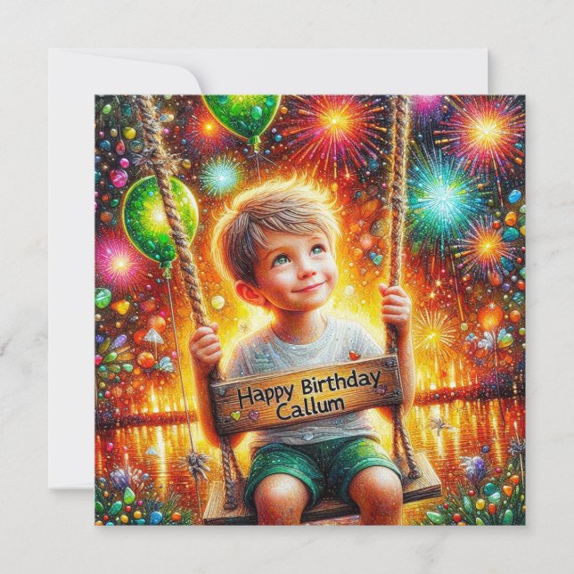 Carte ~ CALLUM ~ Joyeux anniversaire ~ Swing d'arbre~ (Devant)
