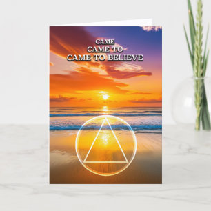 Carte Came To Believe Slogan AA Plage au lever du soleil