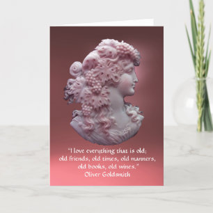 CARTE CAMEO ANTIQUE, DAME AUX RAISONS, CITATION DE VIN