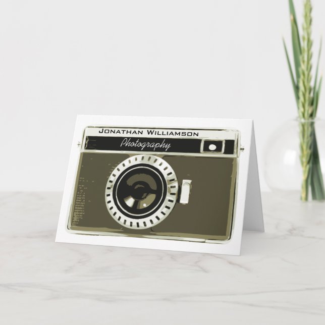 Carte Caméra gris classique Photographie Entreprise (Devant)