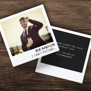 Carte Caméra instantanée Photo Retro Groomsman Propositi