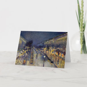 Carte Camille Pissarro - Boulevard Montmartre la nuit