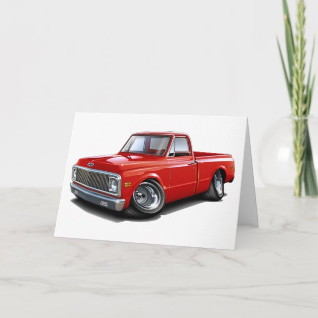 Carte Camion 1970-72 de rouge de Chevy C10 (Devant)