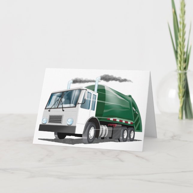 Carte Camion à Ordures pour Enfants (Devant)
