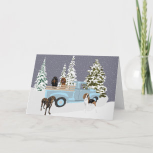 Carte Camion de chasse dans la neige