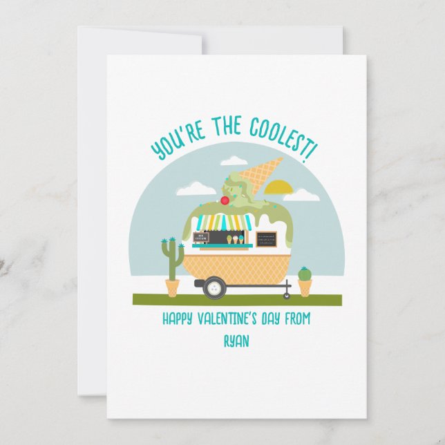 Carte Camion de crème glacée Classe verte Valentine (Devant)