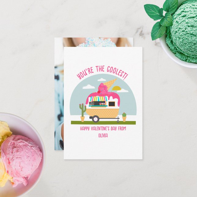 Carte Camion de crème glacée Photo Salle de classe rose  (Créateur téléchargé)