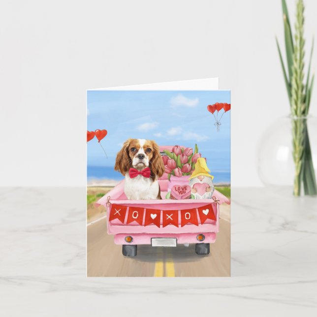 Carte Camion de la Saint-Valentin Cavalier King Dog Hear (Devant)