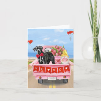 Carte Camion de la Saint-Valentin pour chien Dogue Allem