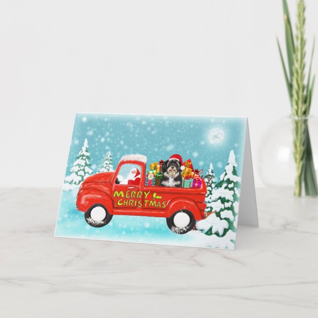 Carte Camion de livraison de cadeaux de chien Havanais p (Devant)