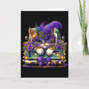 Carte Camion de Mardi Gras de chat Nola Mignons Enfants 