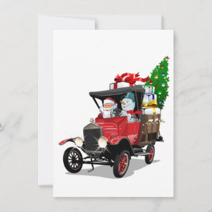 Carte Camion de Noël de dessin animé