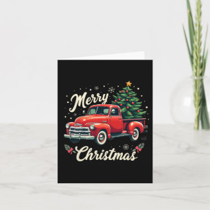 Carte Camion de ramassage rouge Joyeux Arbre de Noël Vac