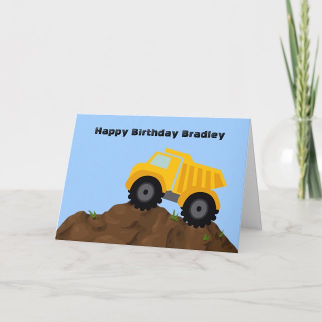 Carte Camion de vidange - Anniversaire personnalisé (Devant)
