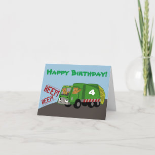 Carte Camion d'ordures d'anniversaire