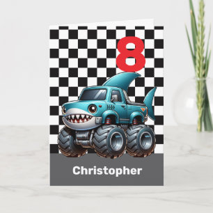 Carte Camion Monster de requin 8e anniversaire