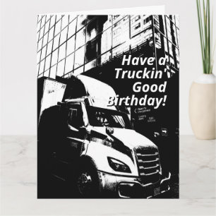 Carte Camion Posterisé en noir et blanc