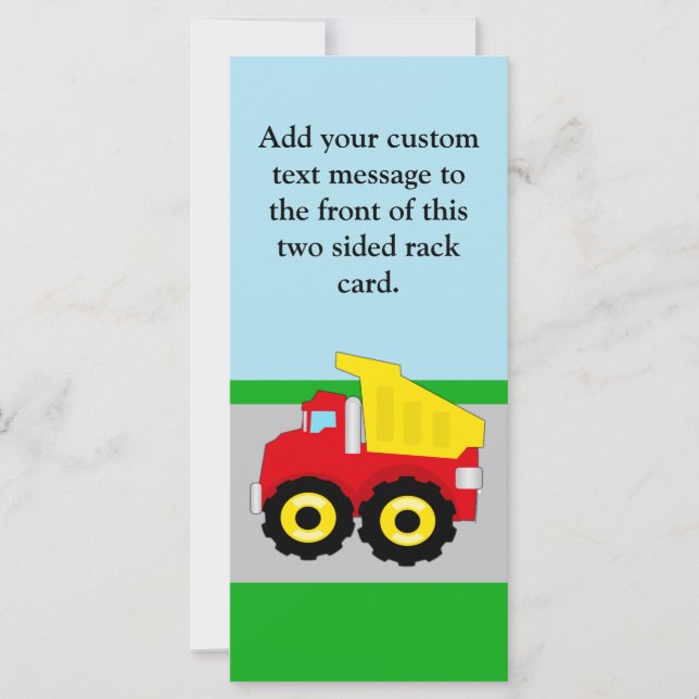 Carte Camion-poubelle de construction pour enfants (Devant)