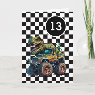 Carte Camion T-rex Dinosaur Monster 131e anniversaire