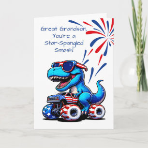 Carte Camion T-Rex Great Grandson 4 juillet Dinosaur