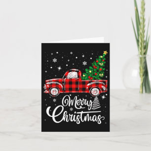 Carte Camionnette à carreaux rouges de buffle avec arbre