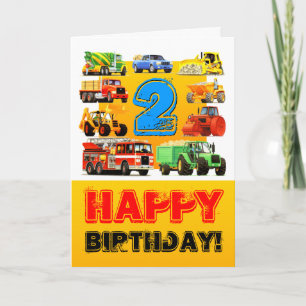 Carte Camions de construction personnalisés pour enfants